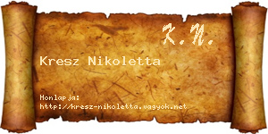 Kresz Nikoletta névjegykártya