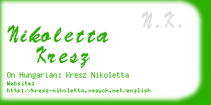 nikoletta kresz business card